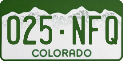 CO license plate 025NFQ