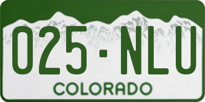 CO license plate 025NLU