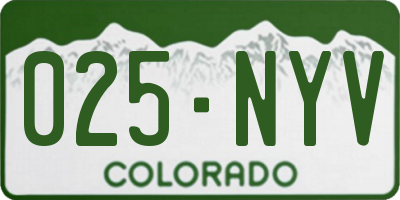 CO license plate 025NYV