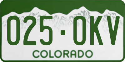 CO license plate 025OKV