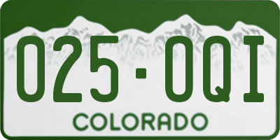 CO license plate 025OQI