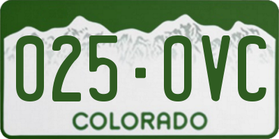 CO license plate 025OVC