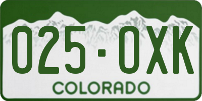 CO license plate 025OXK