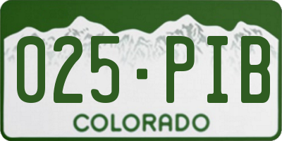 CO license plate 025PIB