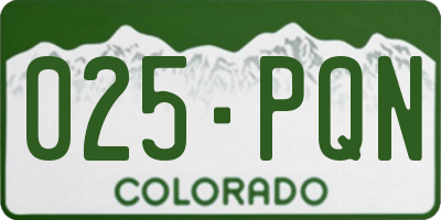 CO license plate 025PQN