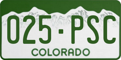 CO license plate 025PSC