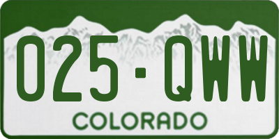 CO license plate 025QWW