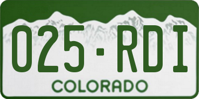 CO license plate 025RDI