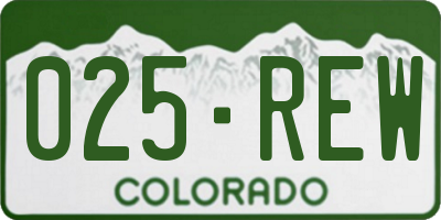 CO license plate 025REW