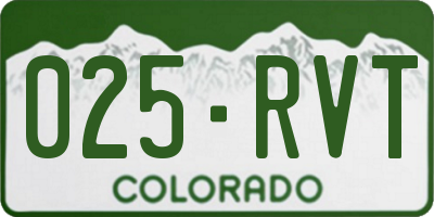 CO license plate 025RVT