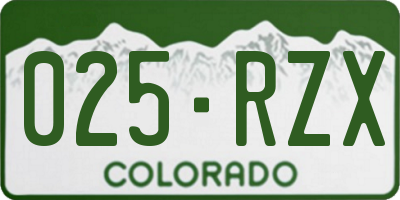 CO license plate 025RZX