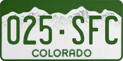 CO license plate 025SFC