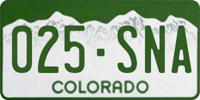 CO license plate 025SNA