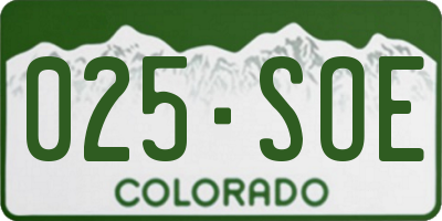 CO license plate 025SOE