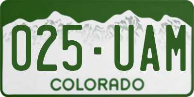CO license plate 025UAM