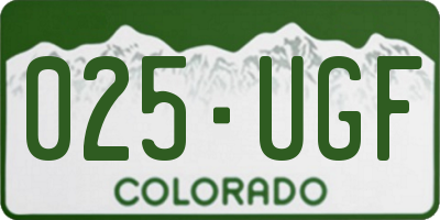 CO license plate 025UGF