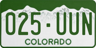 CO license plate 025UUN