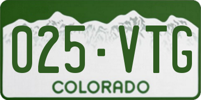CO license plate 025VTG