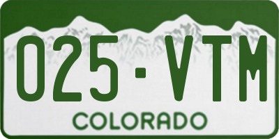 CO license plate 025VTM