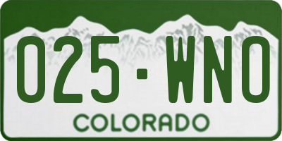 CO license plate 025WNO