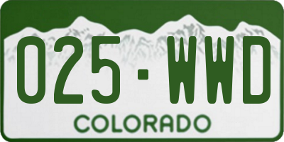 CO license plate 025WWD