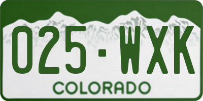 CO license plate 025WXK