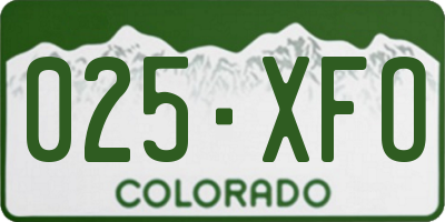 CO license plate 025XFO