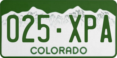 CO license plate 025XPA