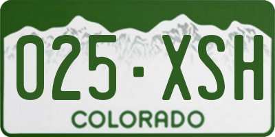 CO license plate 025XSH
