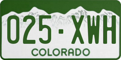 CO license plate 025XWH
