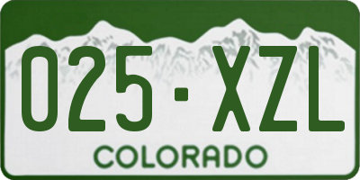 CO license plate 025XZL