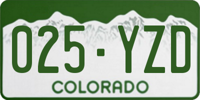 CO license plate 025YZD