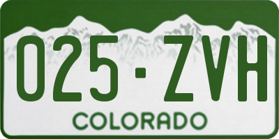 CO license plate 025ZVH
