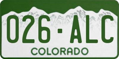 CO license plate 026ALC