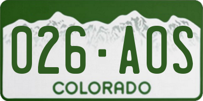 CO license plate 026AOS