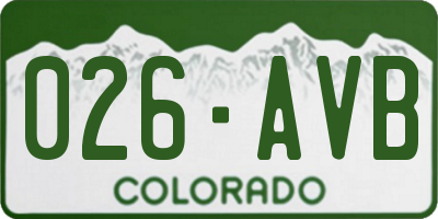CO license plate 026AVB