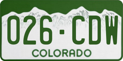 CO license plate 026CDW
