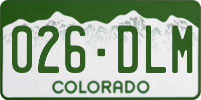 CO license plate 026DLM