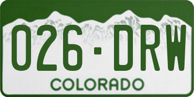 CO license plate 026DRW