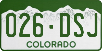 CO license plate 026DSJ