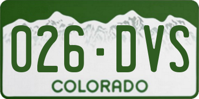 CO license plate 026DVS