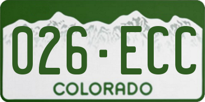 CO license plate 026ECC