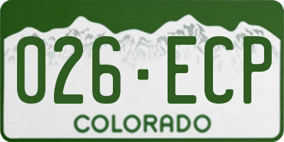 CO license plate 026ECP