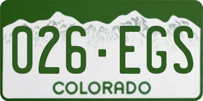CO license plate 026EGS