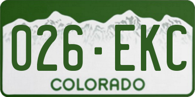 CO license plate 026EKC