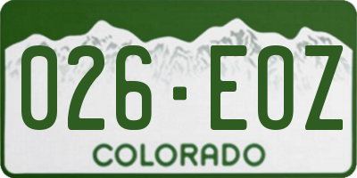 CO license plate 026EOZ