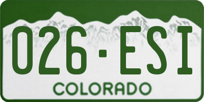 CO license plate 026ESI