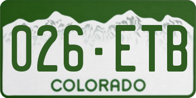 CO license plate 026ETB