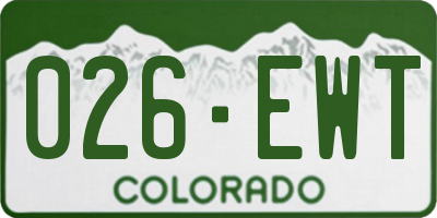 CO license plate 026EWT