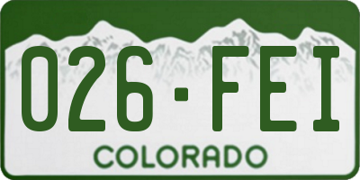 CO license plate 026FEI